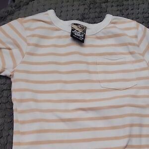 Kids Striped Tan and White Shirt
